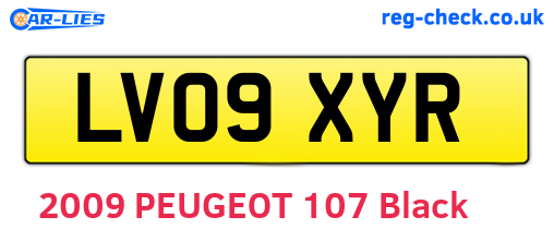 LV09XYR are the vehicle registration plates.