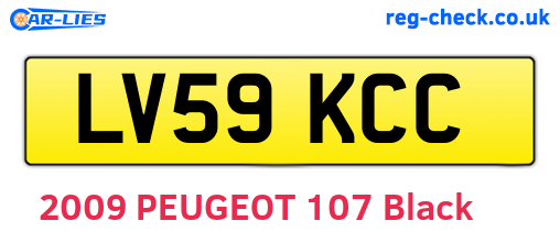 LV59KCC are the vehicle registration plates.