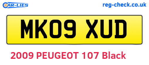 MK09XUD are the vehicle registration plates.