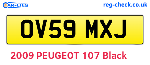 OV59MXJ are the vehicle registration plates.