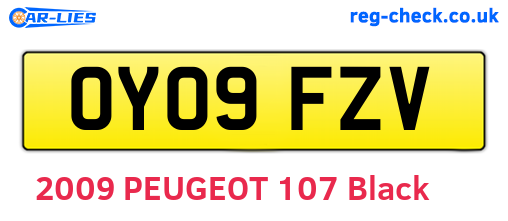 OY09FZV are the vehicle registration plates.