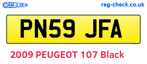 PN59JFA are the vehicle registration plates.