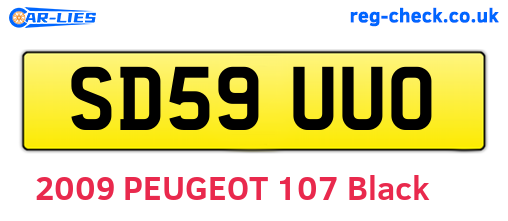 SD59UUO are the vehicle registration plates.