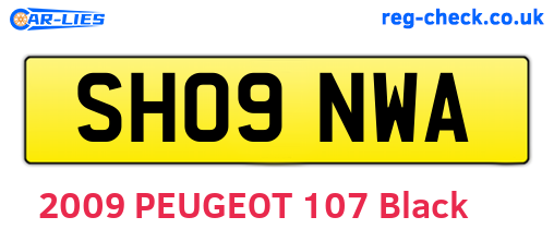 SH09NWA are the vehicle registration plates.