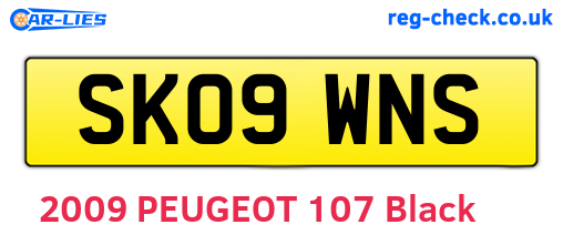 SK09WNS are the vehicle registration plates.