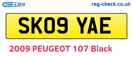 SK09YAE are the vehicle registration plates.