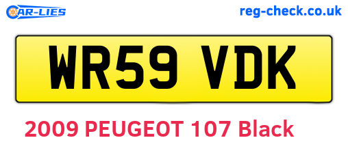 WR59VDK are the vehicle registration plates.