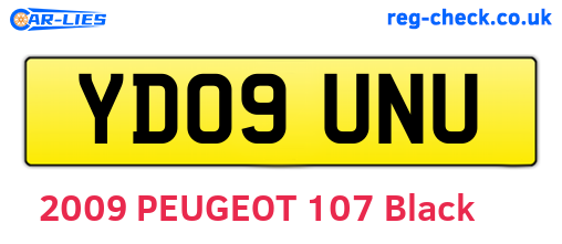 YD09UNU are the vehicle registration plates.