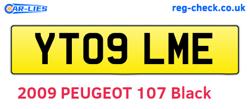 YT09LME are the vehicle registration plates.