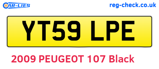 YT59LPE are the vehicle registration plates.