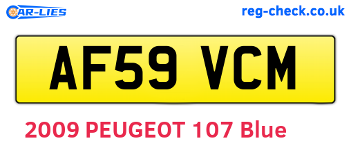 AF59VCM are the vehicle registration plates.