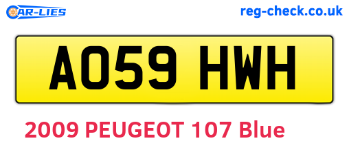 AO59HWH are the vehicle registration plates.