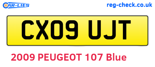 CX09UJT are the vehicle registration plates.