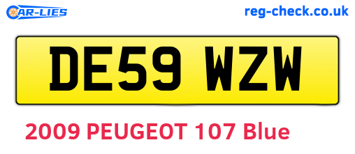 DE59WZW are the vehicle registration plates.