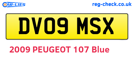 DV09MSX are the vehicle registration plates.