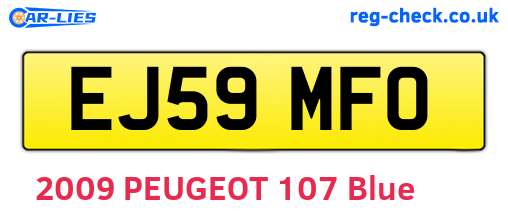 EJ59MFO are the vehicle registration plates.