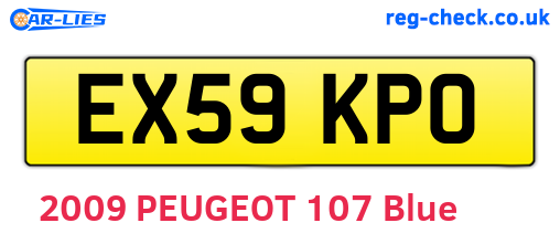 EX59KPO are the vehicle registration plates.