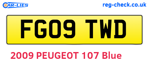 FG09TWD are the vehicle registration plates.