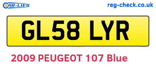 GL58LYR are the vehicle registration plates.