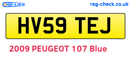HV59TEJ are the vehicle registration plates.
