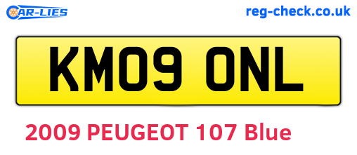 KM09ONL are the vehicle registration plates.