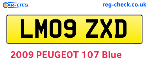 LM09ZXD are the vehicle registration plates.