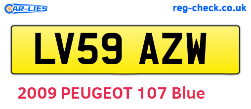 LV59AZW are the vehicle registration plates.