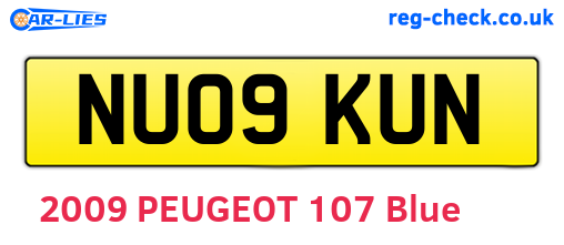 NU09KUN are the vehicle registration plates.