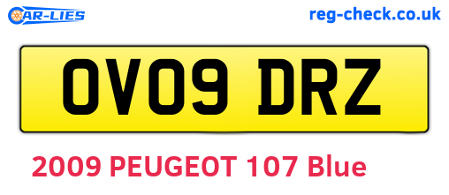 OV09DRZ are the vehicle registration plates.