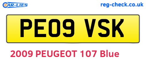 PE09VSK are the vehicle registration plates.
