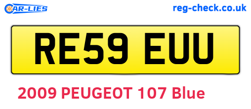 RE59EUU are the vehicle registration plates.