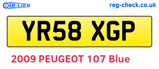 YR58XGP are the vehicle registration plates.