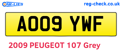 AO09YWF are the vehicle registration plates.