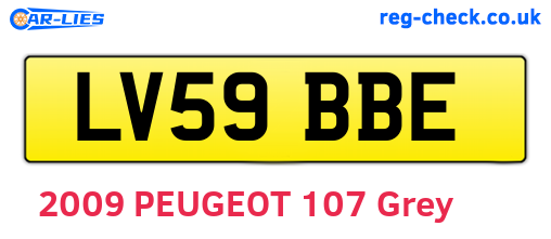 LV59BBE are the vehicle registration plates.
