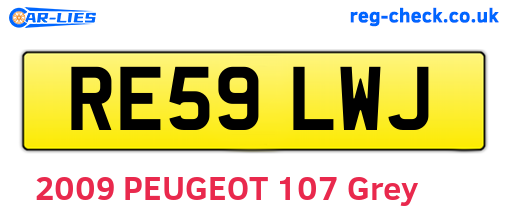 RE59LWJ are the vehicle registration plates.