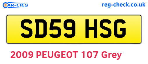 SD59HSG are the vehicle registration plates.