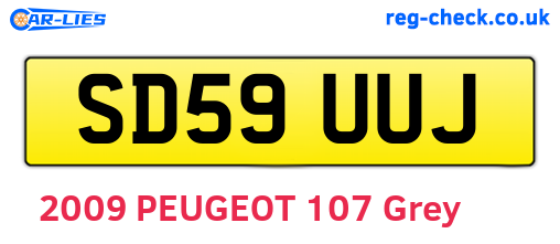 SD59UUJ are the vehicle registration plates.