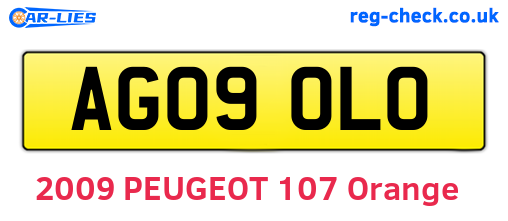 AG09OLO are the vehicle registration plates.