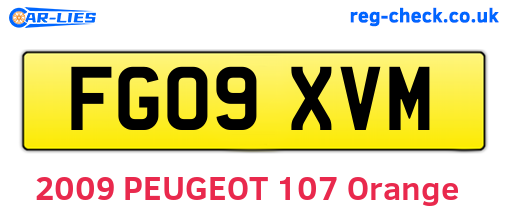 FG09XVM are the vehicle registration plates.