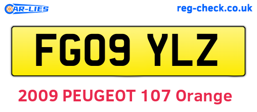 FG09YLZ are the vehicle registration plates.