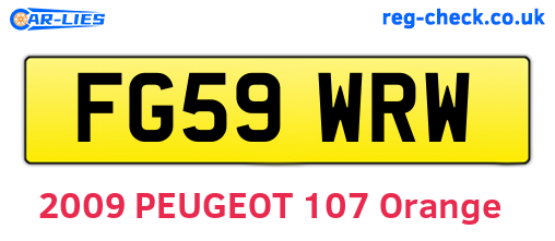 FG59WRW are the vehicle registration plates.