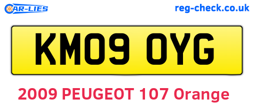 KM09OYG are the vehicle registration plates.