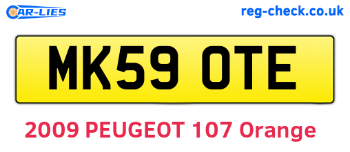 MK59OTE are the vehicle registration plates.
