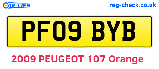 PF09BYB are the vehicle registration plates.