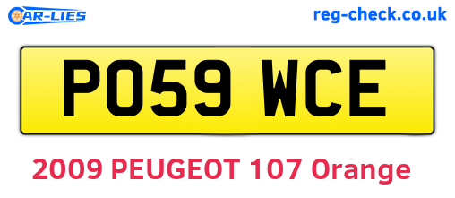 PO59WCE are the vehicle registration plates.