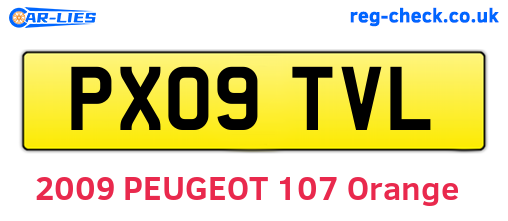 PX09TVL are the vehicle registration plates.