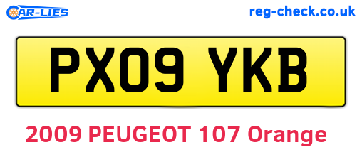 PX09YKB are the vehicle registration plates.