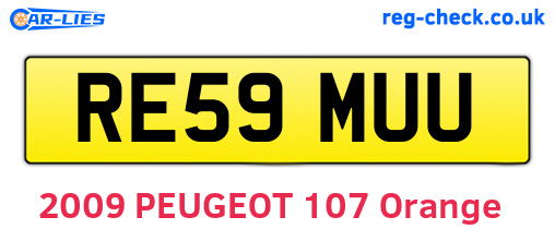 RE59MUU are the vehicle registration plates.