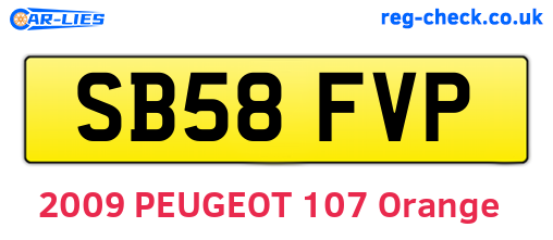 SB58FVP are the vehicle registration plates.