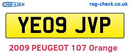 YE09JVP are the vehicle registration plates.